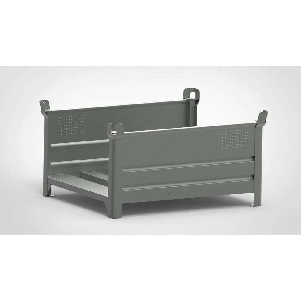 Langgutgestell mit 2 Längswänden, LxB 1200 x 1000 mm, grau RAL 7005 Heson