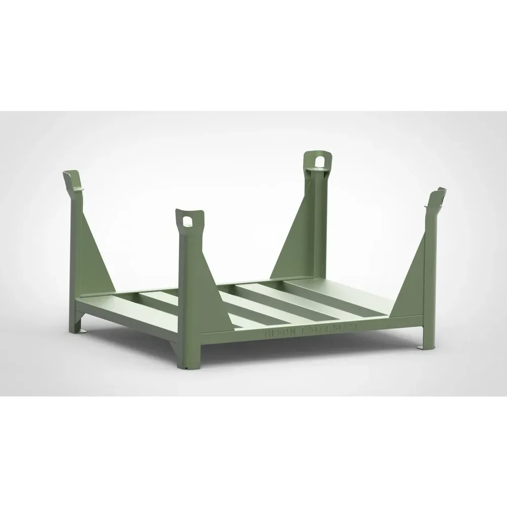 HESON® Stapelbehälter für Langgut, offen, lackiert, BxT 1.200 x 1.000 mm, resedagrün