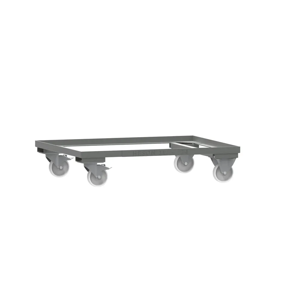 Fahrgestell für HESON® Gitterbox, lackiert, für Behälter 1.000 x 800 mm, mausgrau