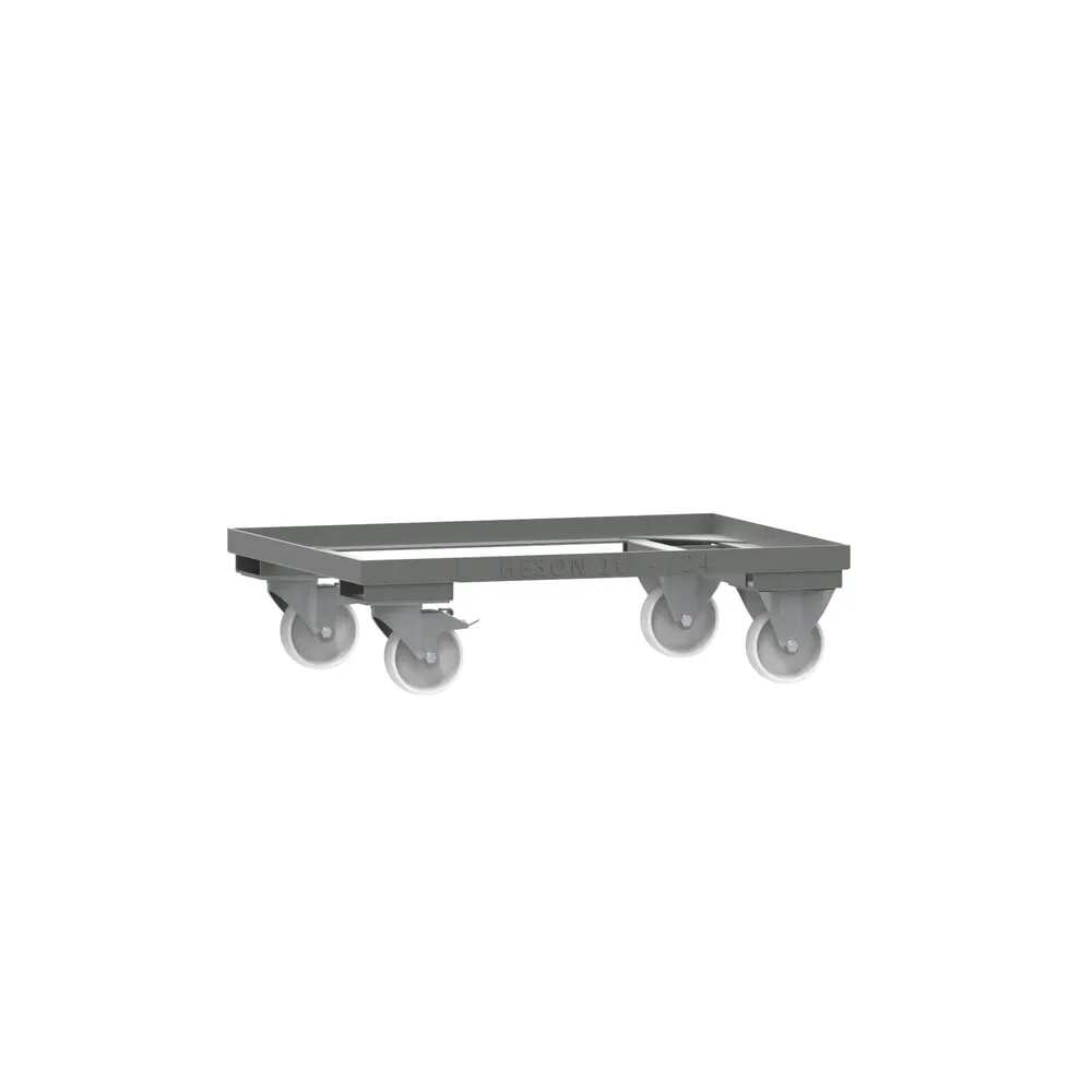 Fahrgestell für HESON® Gitterbox, lackiert, für Behälter 800 x 600 mm, mausgrau