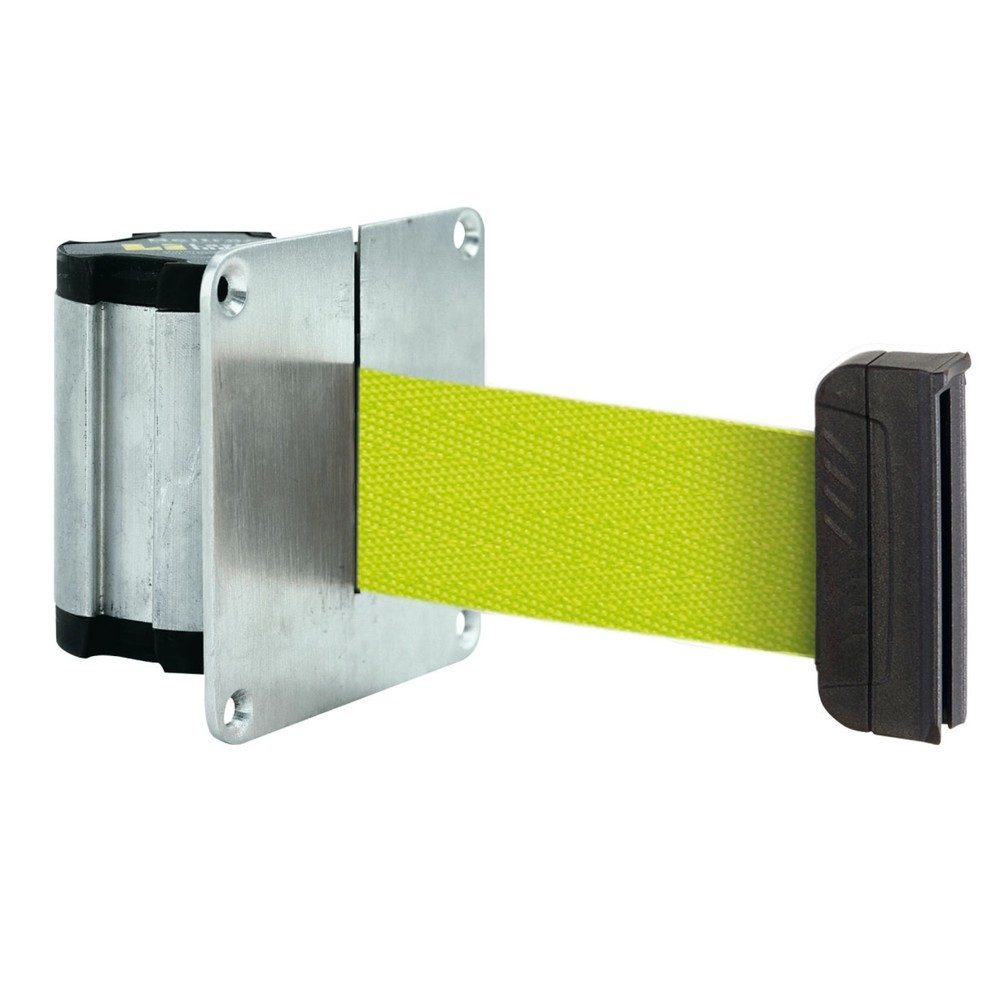 Absperr-Wandgurt L mit magnetischem Endstück, Länge 3,7 m, neongelb