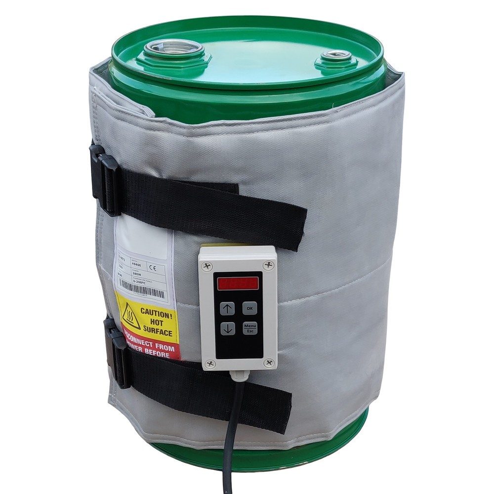 Kuhlmann Hochtemperatur-Fass-Heizmanschette, 25-30 l, 0-200ºC, 230 V, 380 W, LxH 1.200 x 400 mm