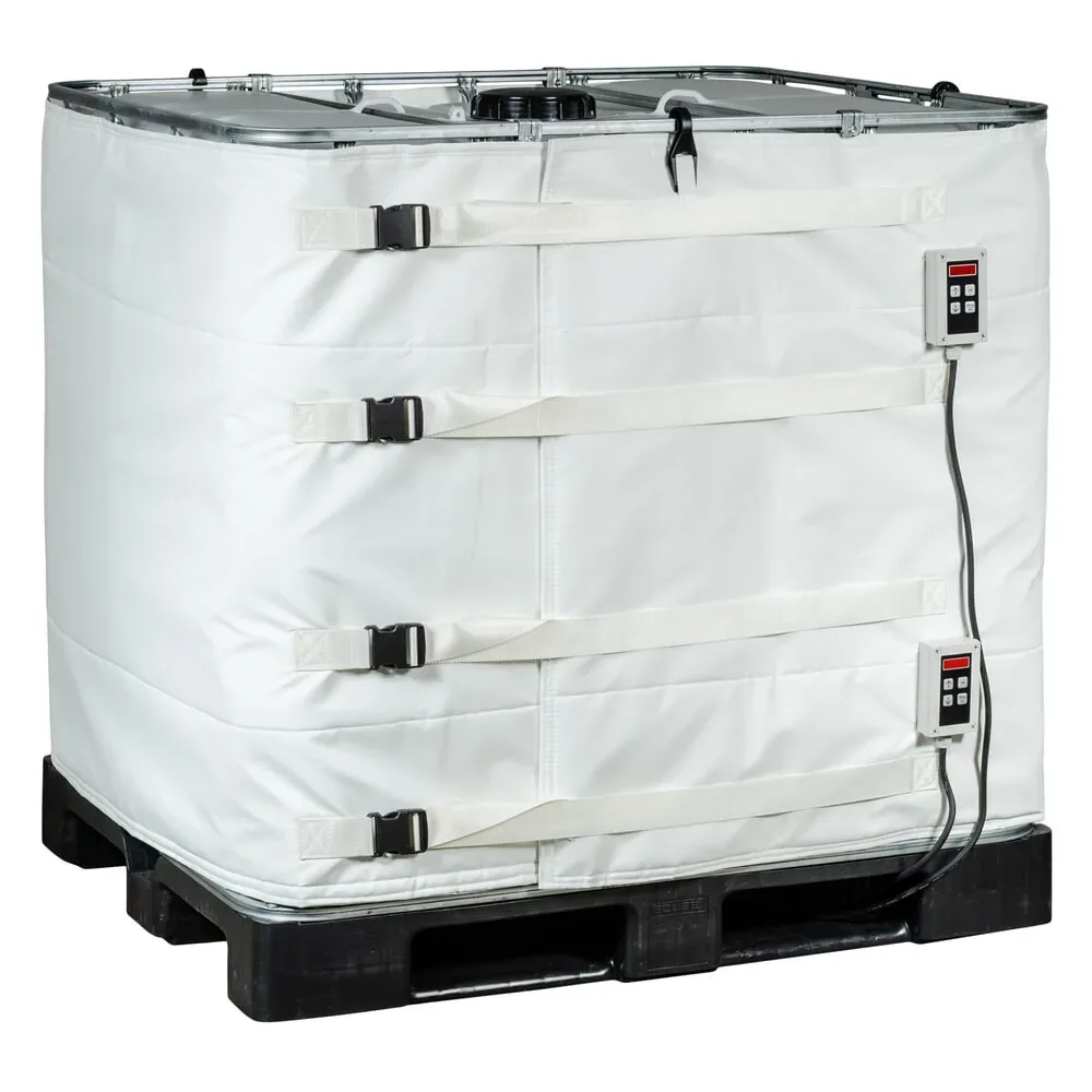 Kuhlmann IBC Container-Heizmanschette für Lebensmittel- und Pharmaindustrie, 1.000 l, 2 digitale Regler, 0-90ºC, 230 V, 2x 1.000 W, LxH 4.400 x 1.000 mm