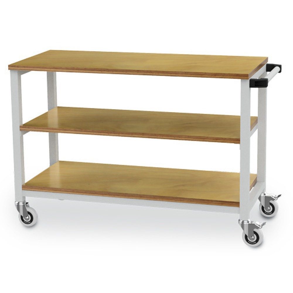 Bedrunka+Hirth Mobile Werkbank R 18-16, HxBxT 880 x 1.200 x 540 mm, lichtgrau, 2 Fachböden