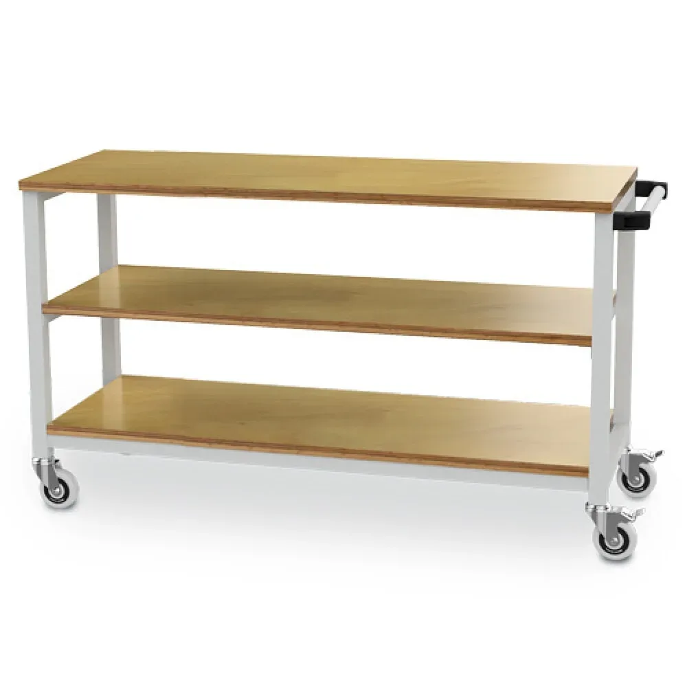 Bedrunka+Hirth Mobile Werkbank R 18-16, HxBxT 880 x 1.500 x 540 mm, lichtgrau, 2 Fachböden