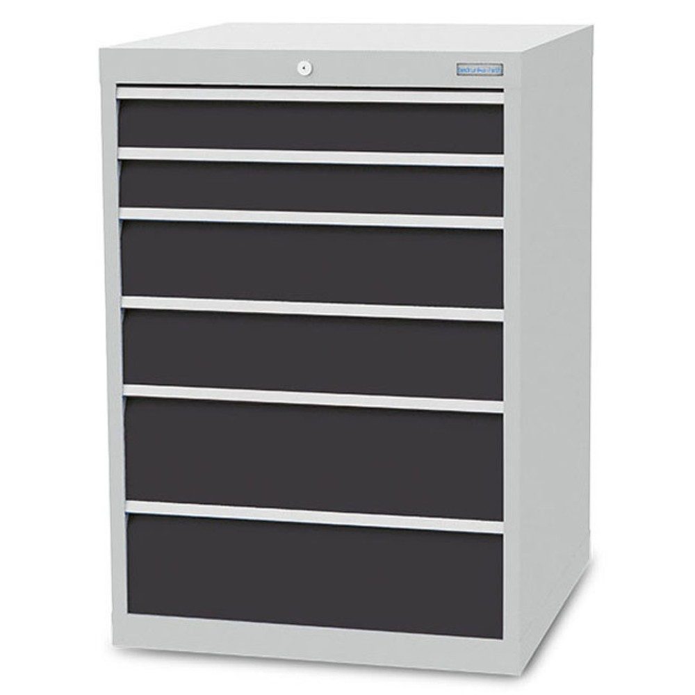 Bedrunka+Hirth Schubladenschrank R 24-24, HxBxT 1.019 x 705 x 736 mm, lichtgrau, anthrazitgrau, 6 Schubladen 2x100 + 2x150 + 2x200 mm