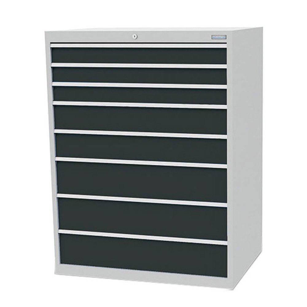 Bedrunka+Hirth Schubladenschrank R 36-24, HxBxT 1.319 x 1.005 x 736 mm, lichtgrau, anthrazitgrau, 8 Schubladen 3x100 + 2x150 + 3x200 mm