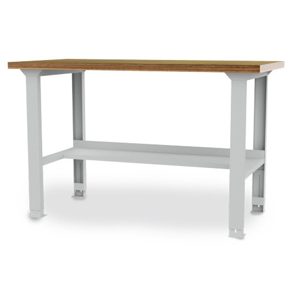 Bedrunka+Hirth Reihenwerkbank, HxBxT 859-1.059 x 2.000 x 750 mm, lichtgrau, höhenverstellbar, 1 Ablageboden