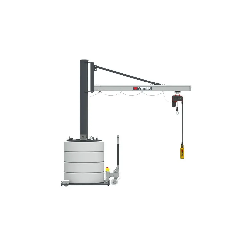 VETTER® Schwenkkran inkl. LIFTKET Elektrokettenzug, Schwenkbereich 270°, Ausladung 2.900 mm, TK 125 kg