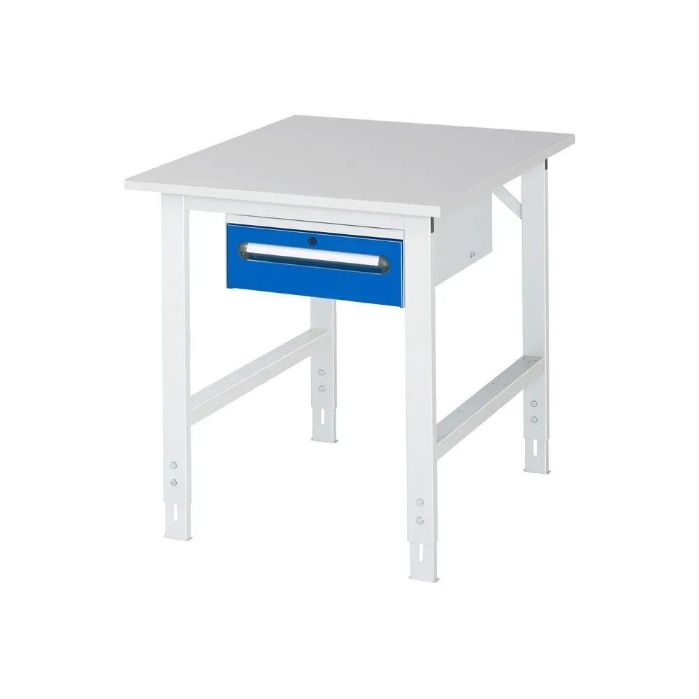 kaiserkraft Arbeitstisch mit Schubladenschrank, Unterbau-Container mit 1 Schublade 150 mm, BxT 750 x 1000 mm, M-Platte, Stärke 22 mm