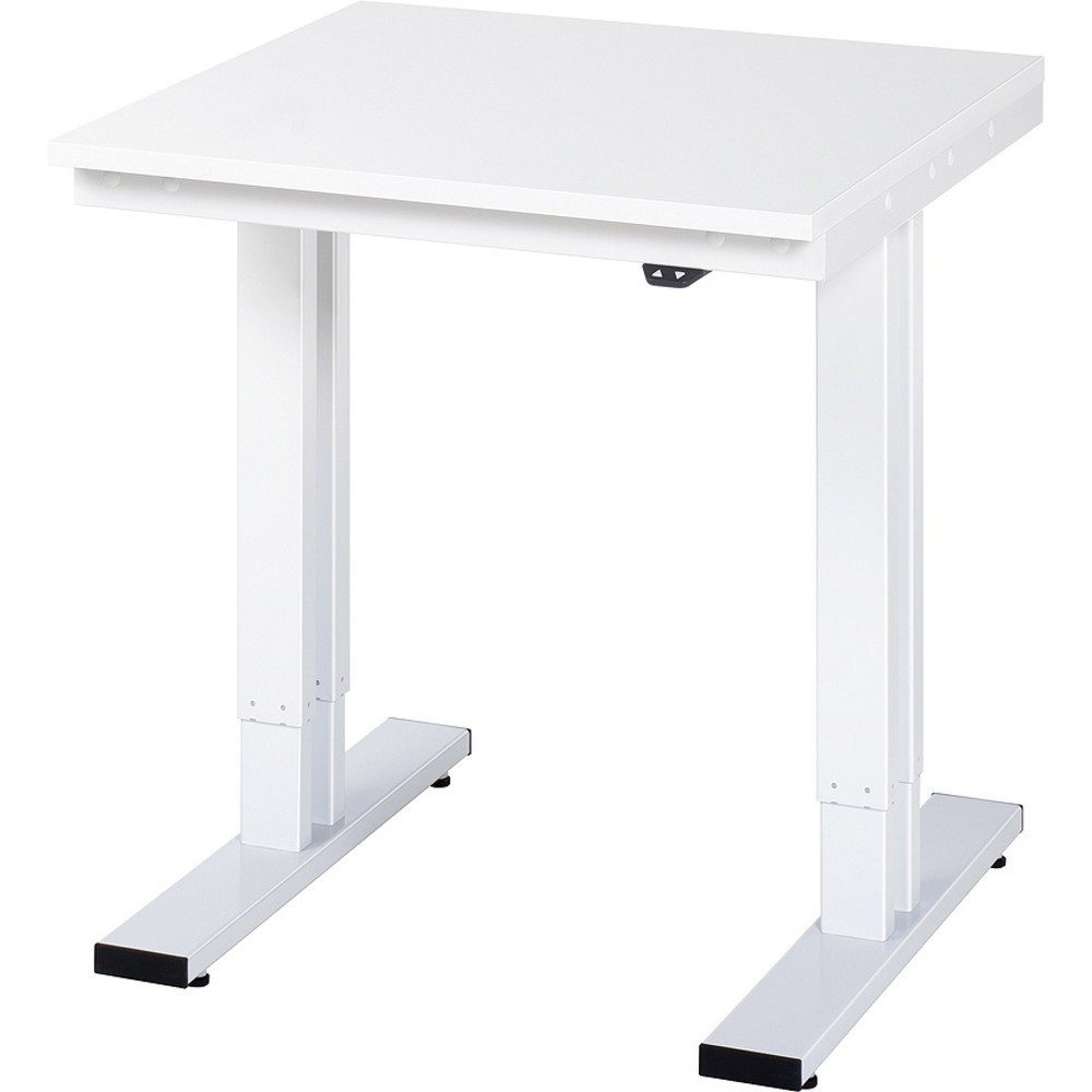 RAU elektrisch höhenverstellbarer Werktisch Serie adlatus 300, HxBxT 720-1.120 x 750 x 800 mm, melaminharzbeschichtete Arbeitsplatte