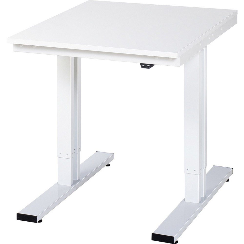 RAU elektrisch höhenverstellbarer Werktisch Serie adlatus 300, HxBxT 720-1.120 x 750 x 1.000 mm, melaminharzbeschichtete EGB-Arbeitsplatte