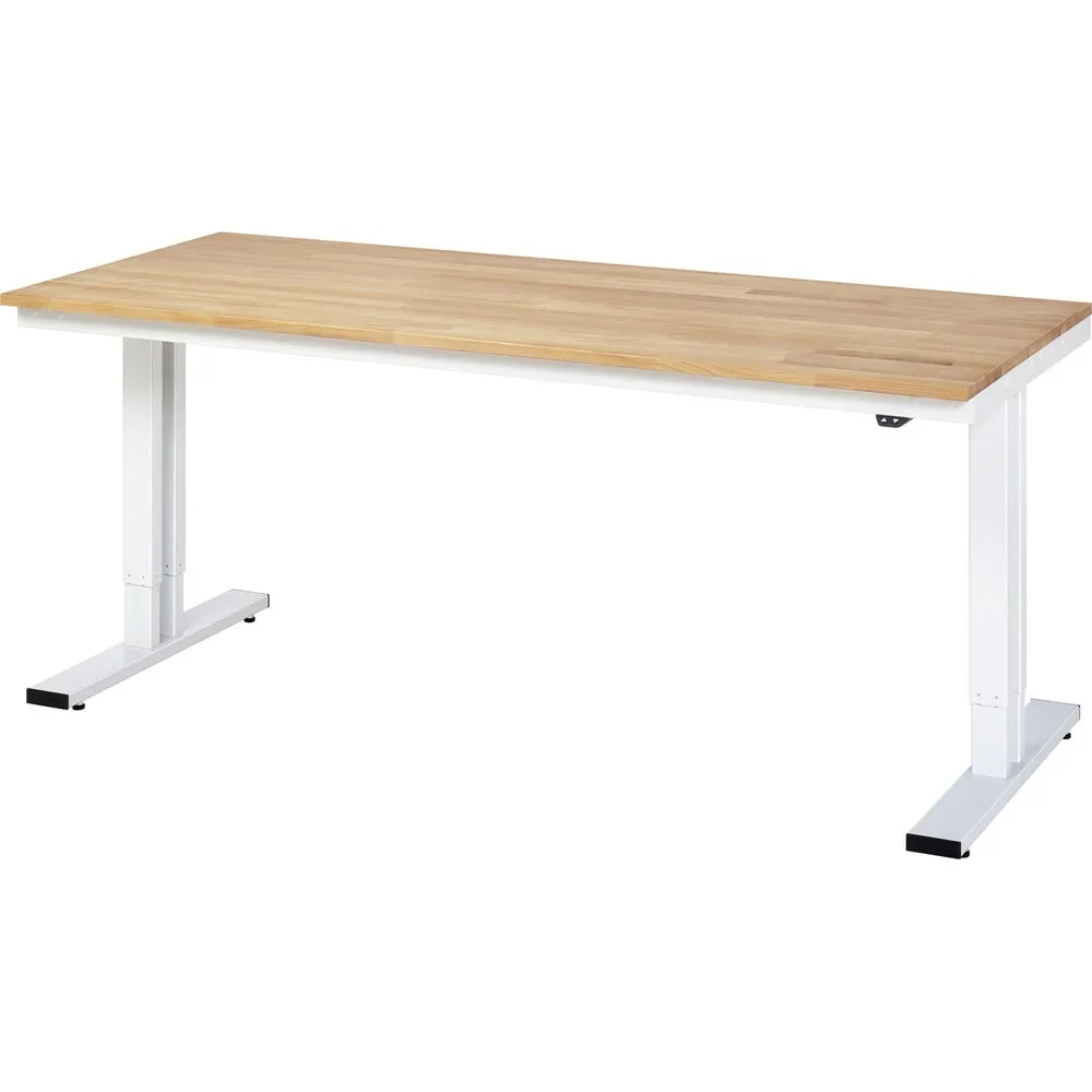 Werktisch Serie adlatus 300, Buche-Massiv-Platte, B 2000 x T 800 x H 720 - 1120 mm