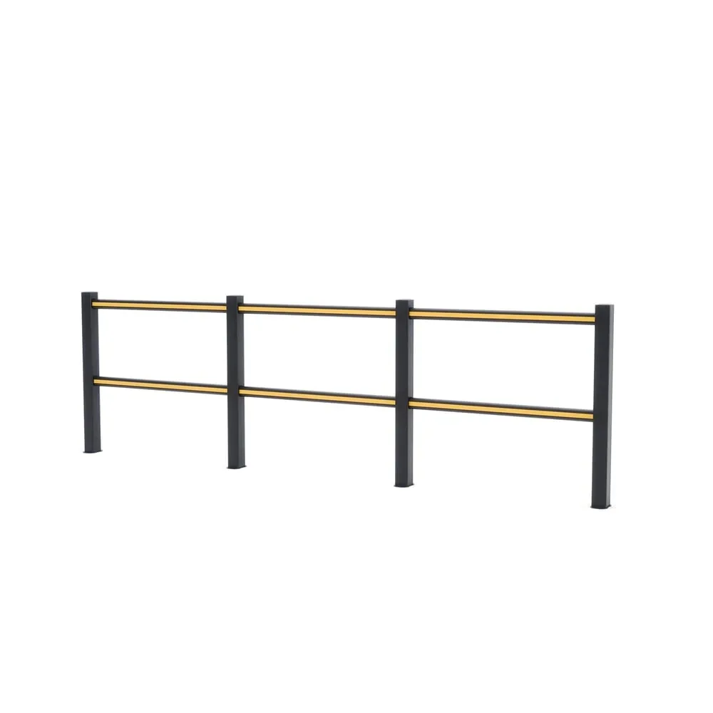 BOPLAN® Rammschutzgeländer Flex Impact® HD Light, schwarz, Innenbereich, HxL 1.145 x 3.750 mm