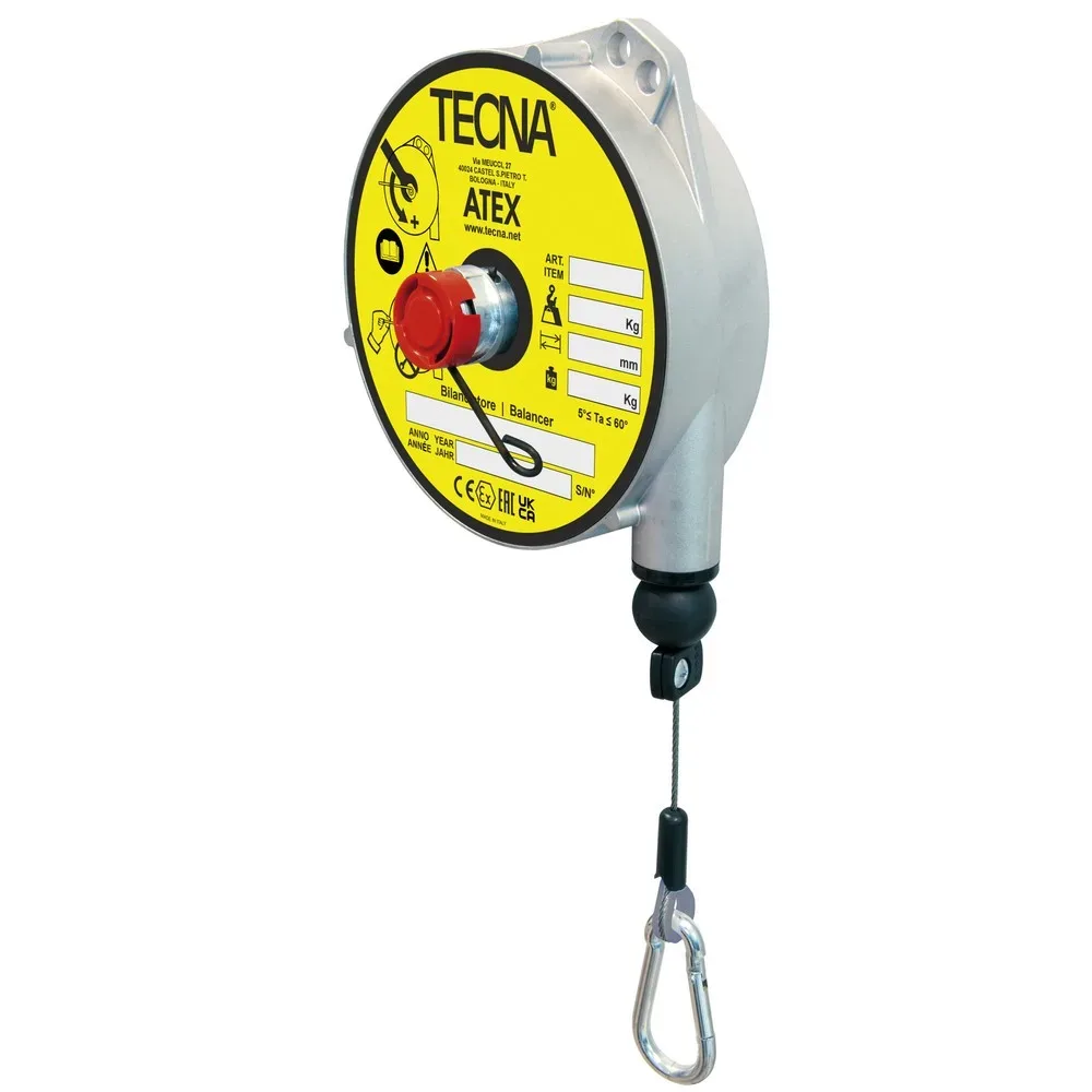 Federzug für EX-Schutzzonen, ohne Arretierung, Aluminiumgehäuse, Seilauszug 2,5 m, TK 4-6 kg