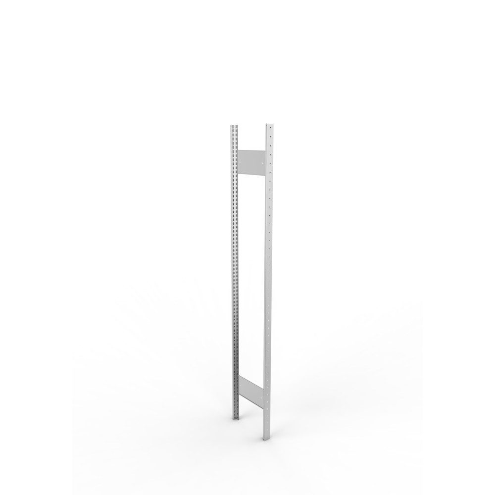 Ständerrahmen für META Fachbodenregal, geclincht, 1 Zwischenraum, HxB 2.000 x 300 mm, verzinkt
