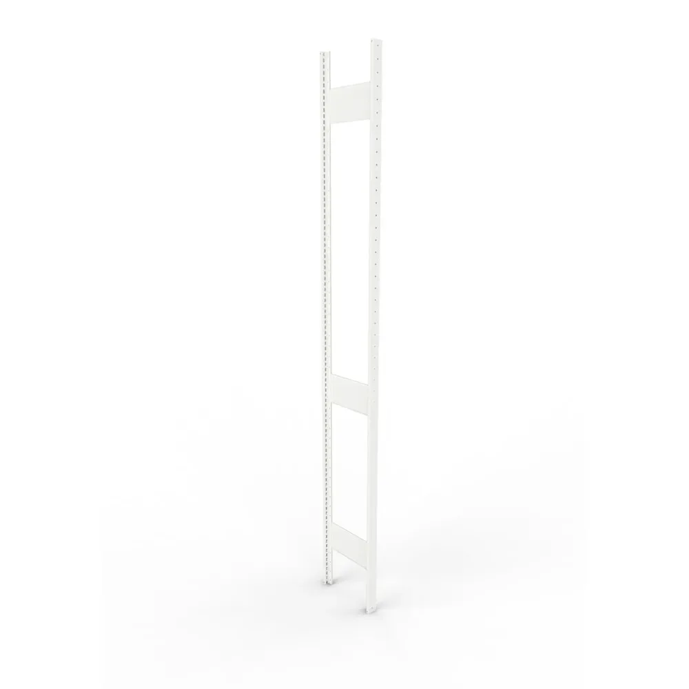 Ständerrahmen für META Fachbodenregal, geclincht, 2 Zwischenräume, HxB 2.500 x 300 mm, RAL 7035 lichtgrau