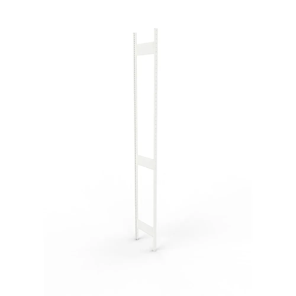 Ständerrahmen für META Fachbodenregal, geclincht, 2 Zwischenräume, HxB 3.000 x 400 mm, RAL 7035 lichtgrau