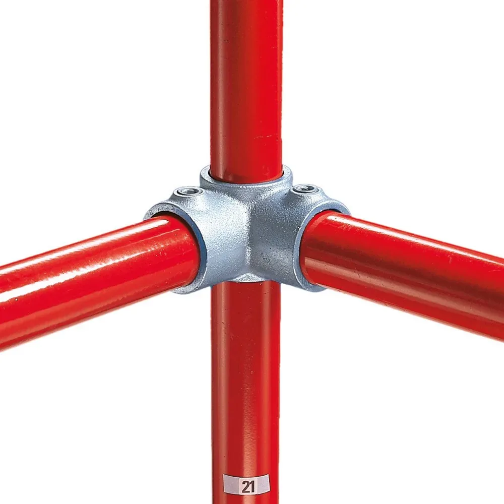 90°-Eckverbinder mit Durchgang, Aussen-Ø Rohr 48,3 mm