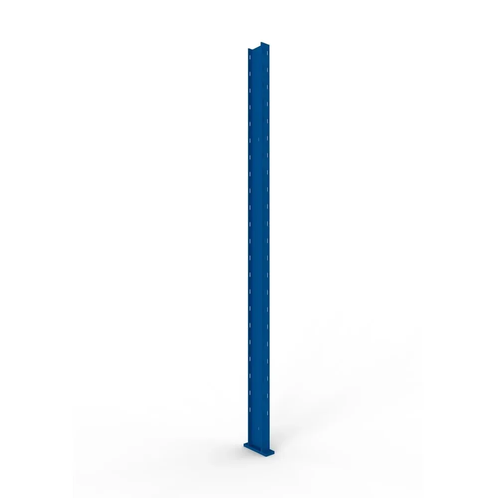 Kragarmständerprofil für META Kragarmregal, mit Anschlussplatte für Multistrong L, RAL 5010 enzianblau, Höhe 2.500 mm