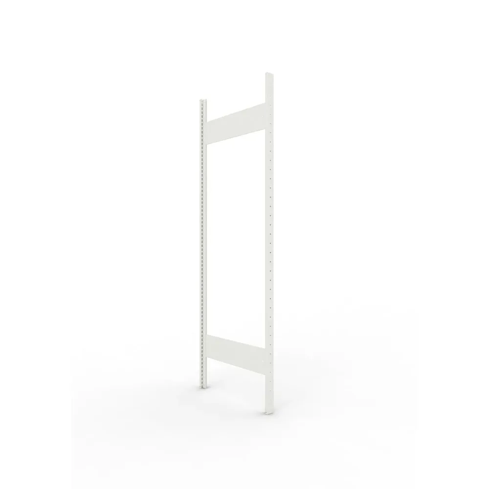 Ständerrahmen für META Fachbodenregal, geclincht, 1 Zwischenraum, HxB 1.850 x 600 mm, RAL 7035 lichtgrau