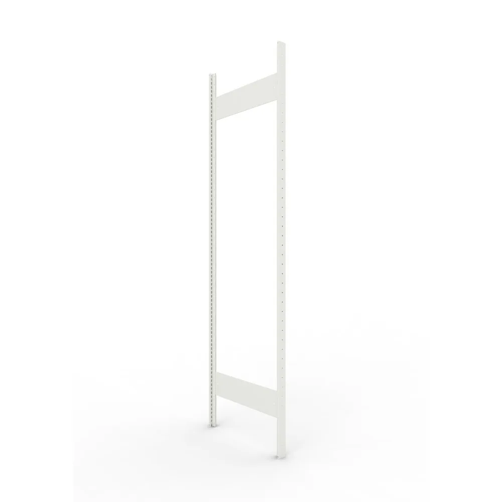 Ständerrahmen für META Fachbodenregal, geclincht, 1 Zwischenraum, HxB 2.200 x 600 mm, RAL 7035 lichtgrau