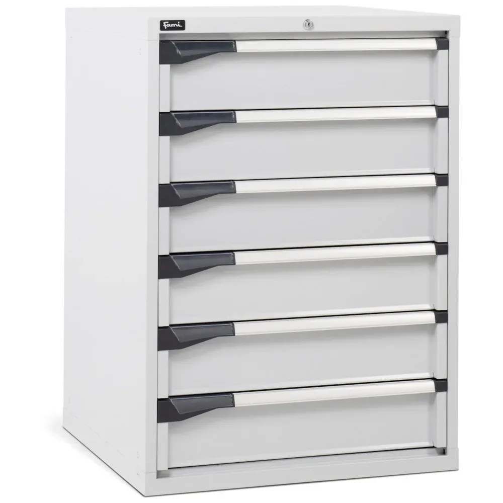 Fami MASTER Schubladenschrank, 6 Schubladen, HxBxT 1.000 x 714 x 726 mm, lichtgrau