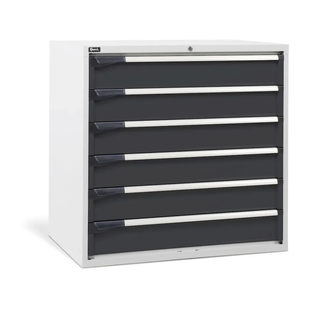 Fami MASTER Schubladenschrank, 6 Schubladen, HxBxT 1.000 x 1.020 x 726 mm, lichtgrau, anthrazit