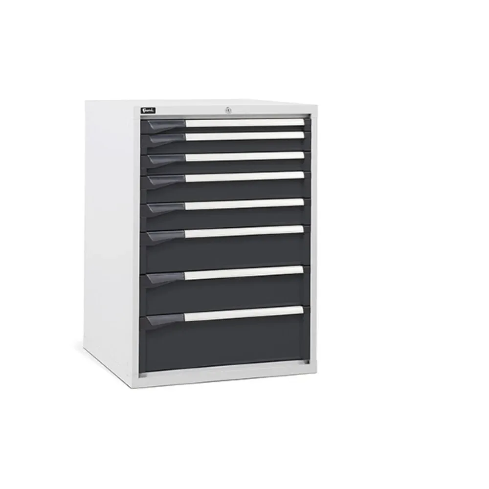 Fami MASTER Schubladenschrank, 8 Schubladen, HxBxT 1.000 x 714 x 726 mm, lichtgrau, anthrazit
