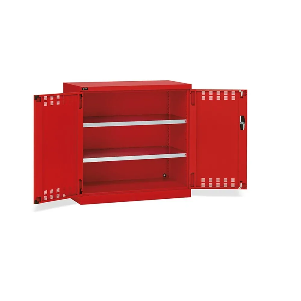 Fami PERFOM Beistellschrank, 2 Fachböden, perforierte Flügeltüren, HxBxT 1.000 x 1.023 x 555 mm, verkehrsrot