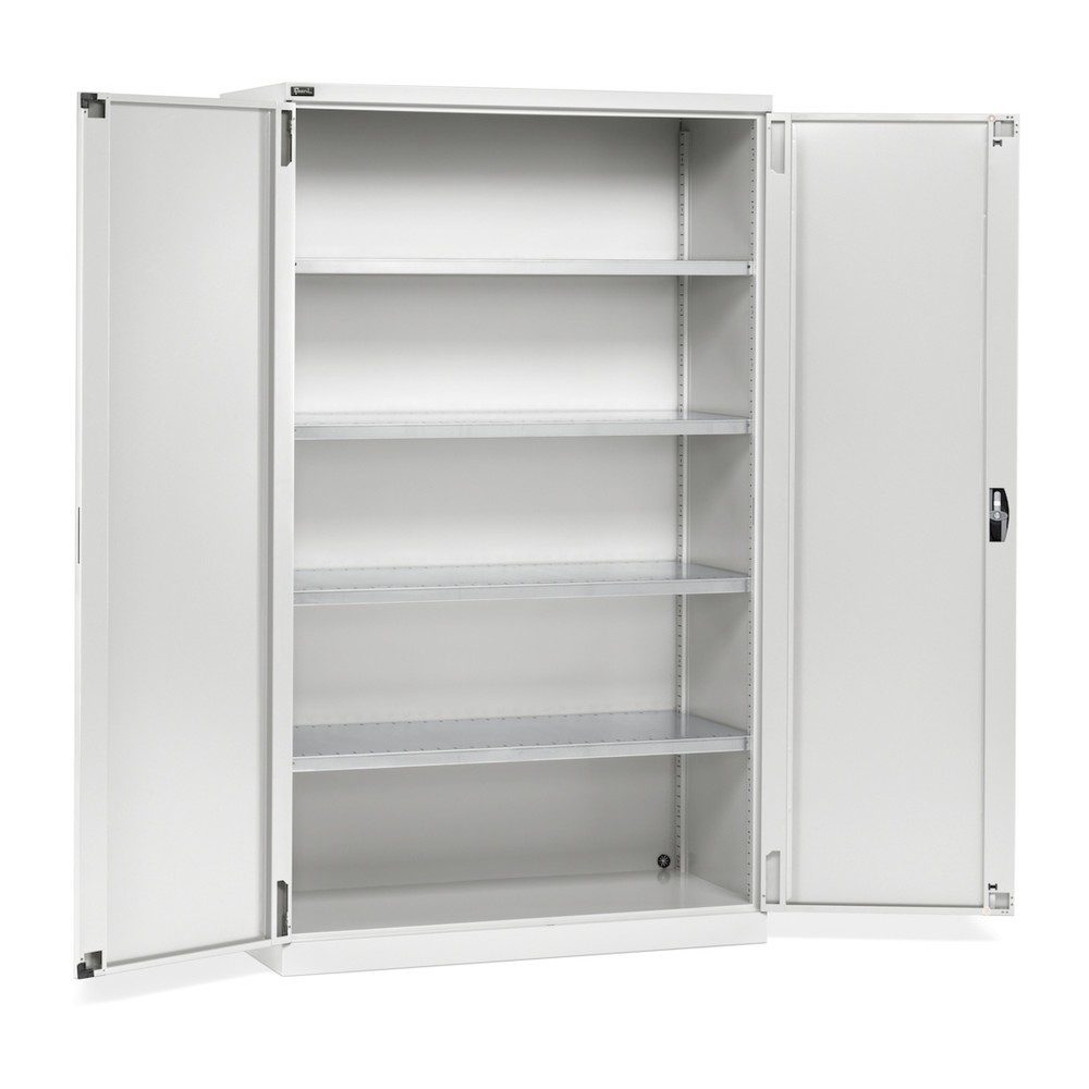 Fami PERFOM Flügeltürschrank, 4 Fachböden, HxBxT 2.000 x 1.193 x 555 mm, lichtgrau