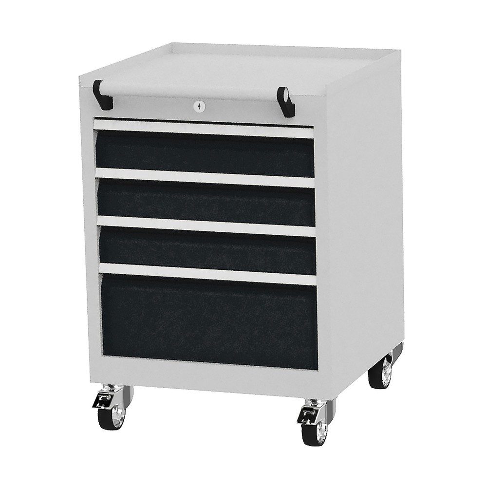 Bedrunka+Hirth Rollcontainer mit Schubladentragkraft 50 kg und Vollauszug, HxBxT 805 x 530 x 500 mm, tiefschwarz