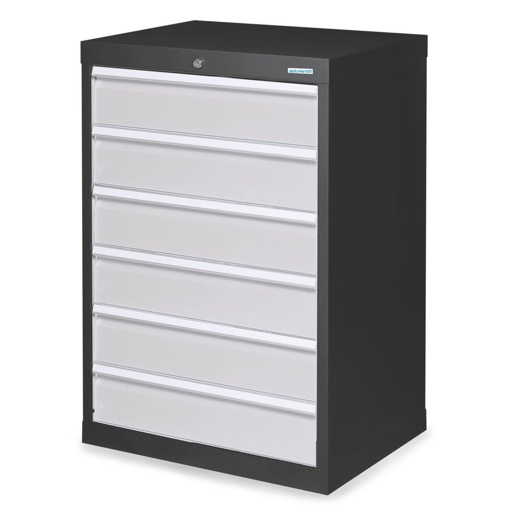 Bedrunka+Hirth Schubladenschrank Profi, Schubladen 6x150 mm, HxBxT 1.019 x 680 x 500 mm, anthrazitgrau/lichtgrau