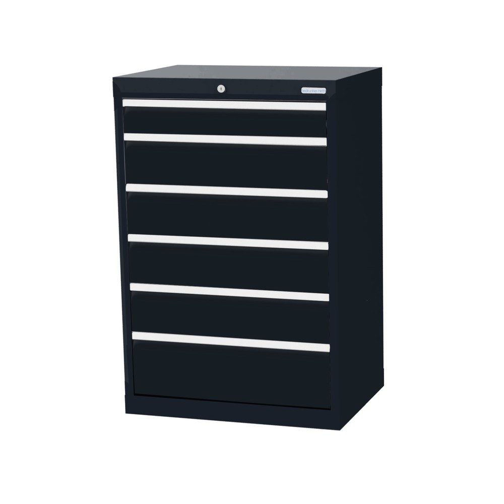 Bedrunka+Hirth Schubladenschrank Profi, Schubladen 1x100 + 4x150 + 1x200 mm, HxBxT 1.019 x 680 x 500 mm, anthrazitgrau/anthrazitgrau
