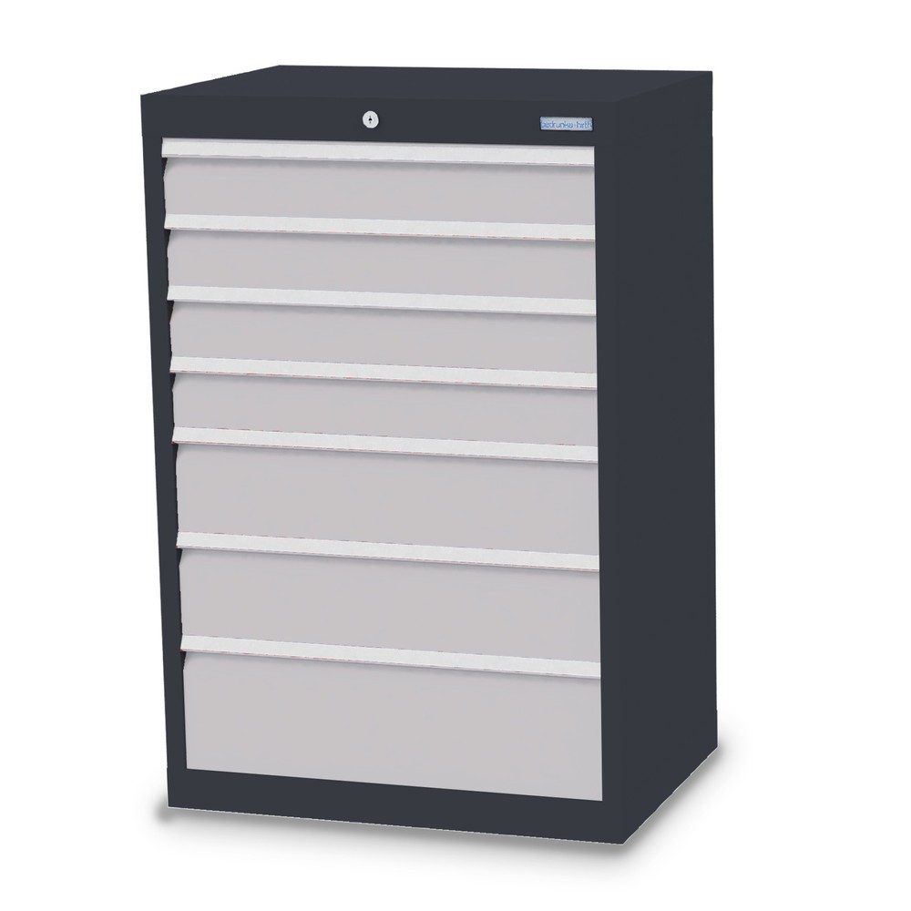 Bedrunka+Hirth Schubladenschrank Profi, Schubladen 4x100 + 2x150 + 1x200 mm, HxBxT 1.019 x 680 x 500 mm, anthrazitgrau/lichtgrau