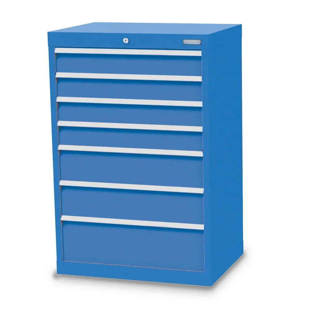 Bedrunka+Hirth Schubladenschrank Profi, Schubladen 4x100 + 2x150 + 1x200 mm, HxBxT 1.019 x 680 x 500 mm, lichtblau/lichtblau