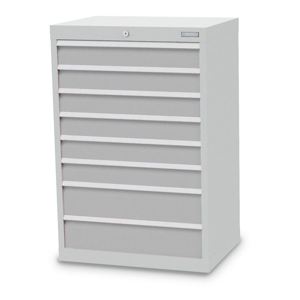 Bedrunka+Hirth Schubladenschrank Profi, Schubladen 6x100 + 2x150 mm, HxBxT 1.019 x 680 x 500 mm, lichtgrau/lichtgrau