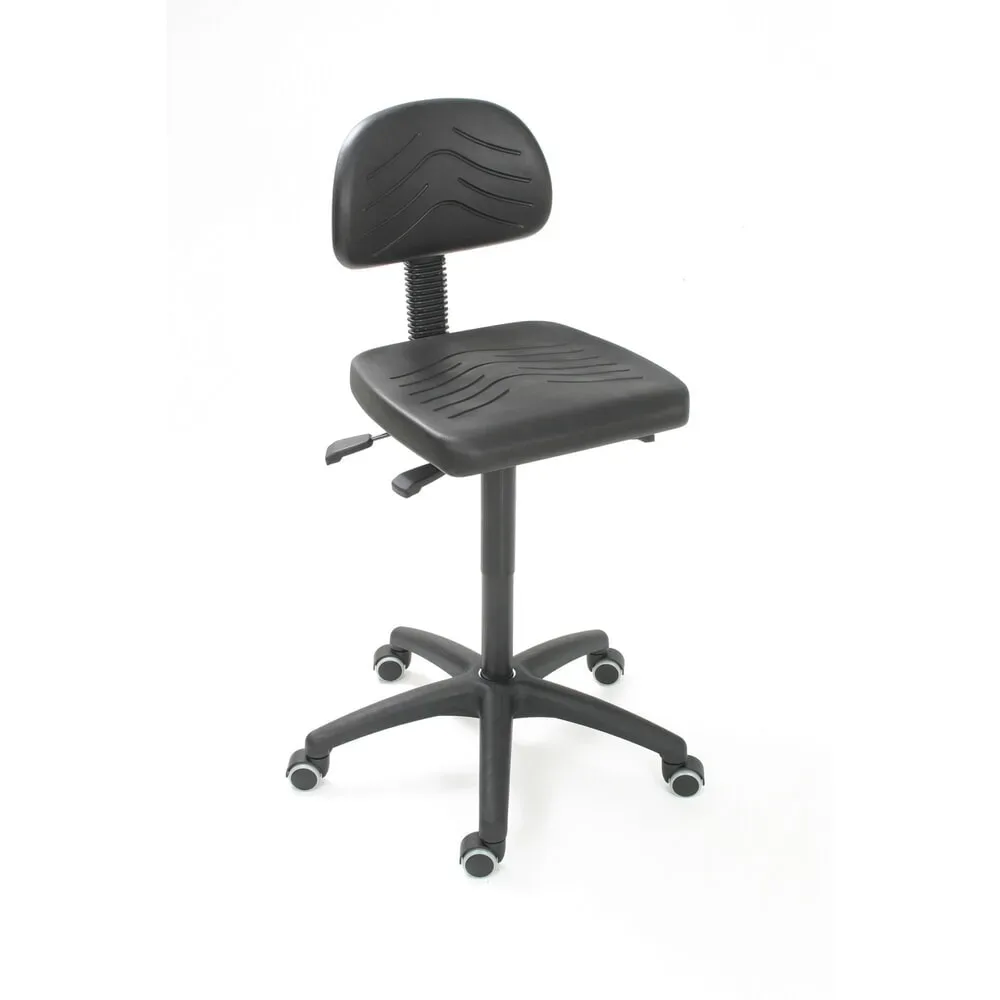 HEMMDAL Arbeitsdrehstuhl Easy Polyurethan, Sitzhöhe 450-650 mm, Kunststoffbasis, Rollen