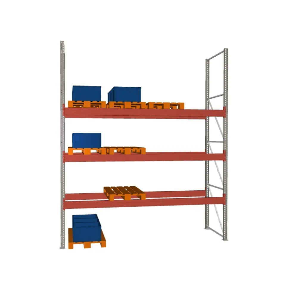 META MULTIPAL Palettenregal Grundfeld, Fachlast 3880 kg, 16 Palettenplätze, HxBxT 4400 x 3800 x 1100 mm