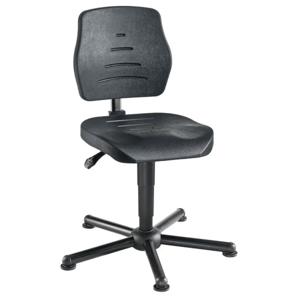 XXL-Arbeitsdrehstuhl meychair Workster Pro W15-01084, dreh- & höhenverstellbar, bis 250 kg, B 470 x T 470 x H 900 ? 1030 mm, Stahl & PU, desinfektionsmittelbeständig, schwarz