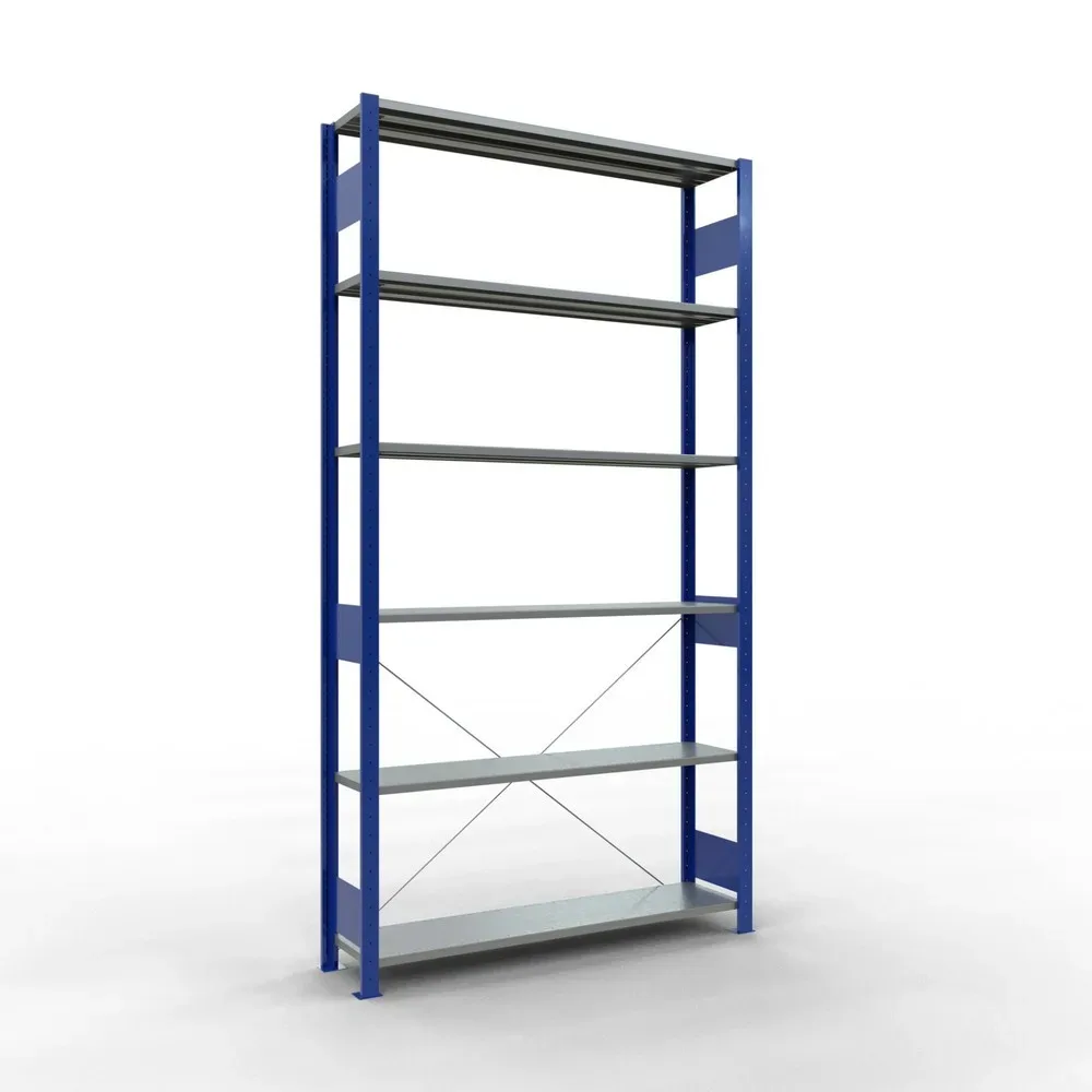 SCHULTE Fachbodenregal enzianblau/verzinkt, Fachlast 150 kg, HxBxT 2.500 x 1.360 x 336 mm