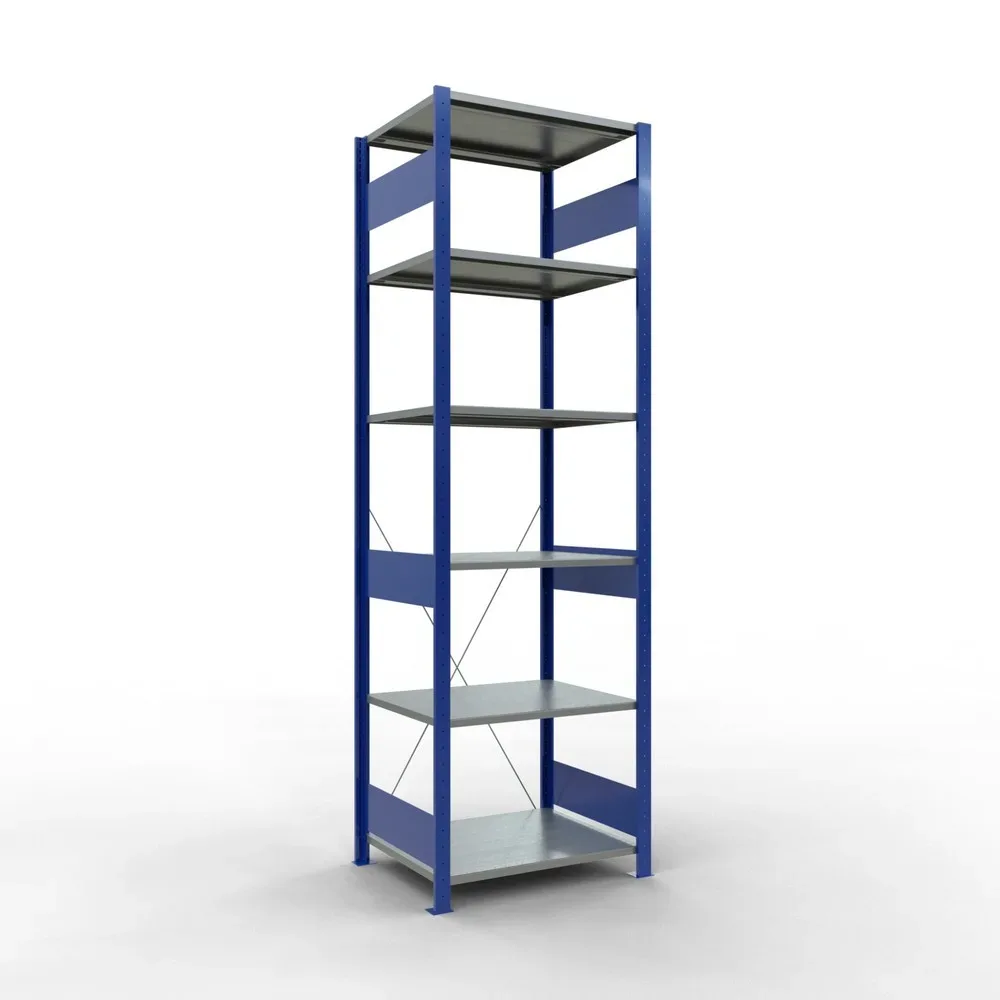 SCHULTE Fachbodenregal enzianblau/verzinkt, Fachlast 150 kg, HxBxT 2.500 x 810 x 636 mm