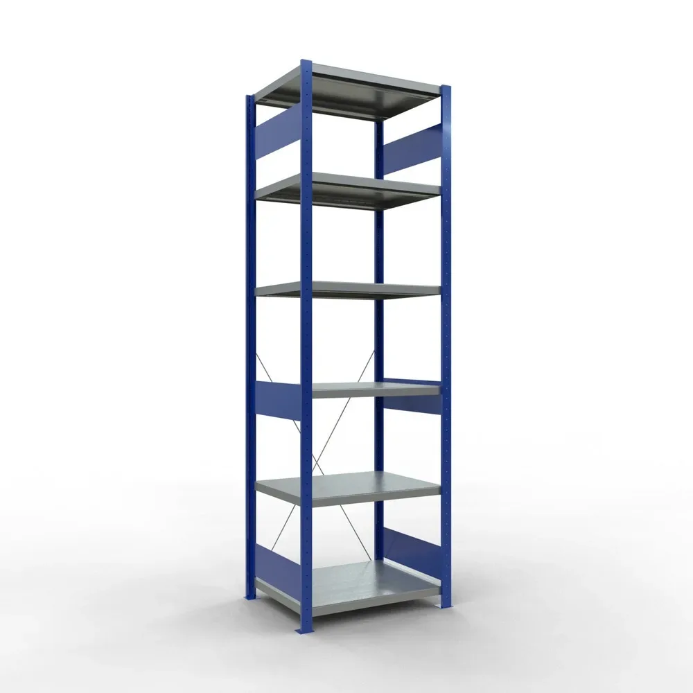 SCHULTE Fachbodenregal, enzianblau/verzinkt, Fachlast 250 kg, HxBxT 2.500 x 810 x 636 mm