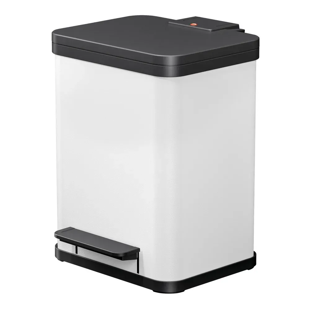 Hailo - Tretabfallsammler Öko, duo Plus M, Volumen 2 x 9 l, weiß., One Size, Weiss