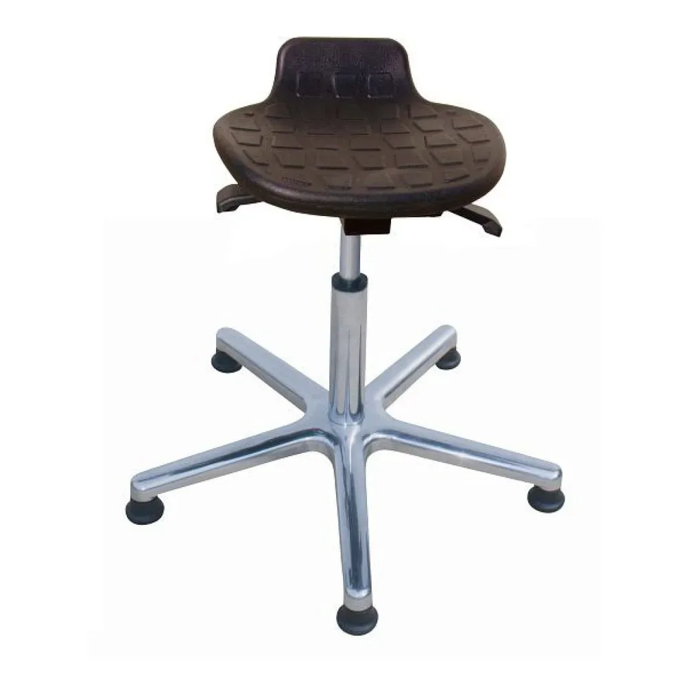 HEMMDAL Hocker Komfort, PU-Sitz, Sitzhöhe 460-640 mm, Aluminiumbasis, Bodengleiter