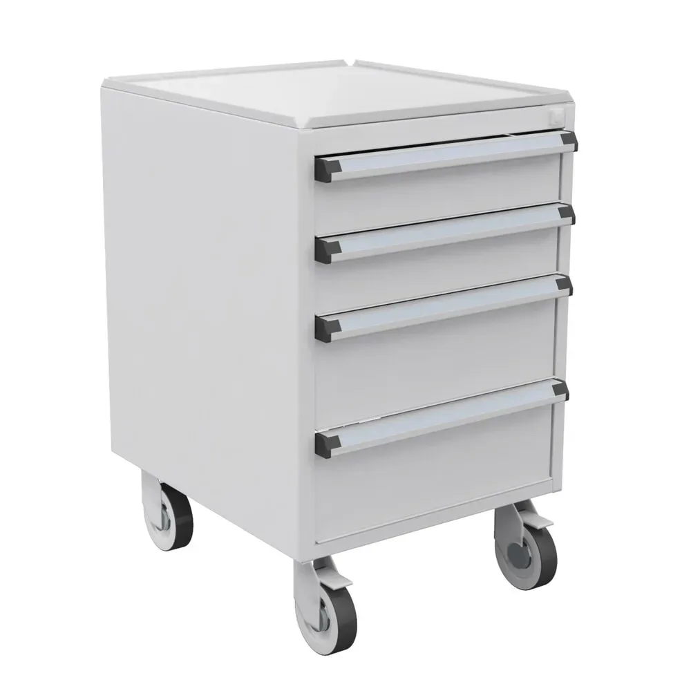 Schubladenblock, fahrbar, elektrisch ableitfähig (ESD), 4 Schubladen Treston