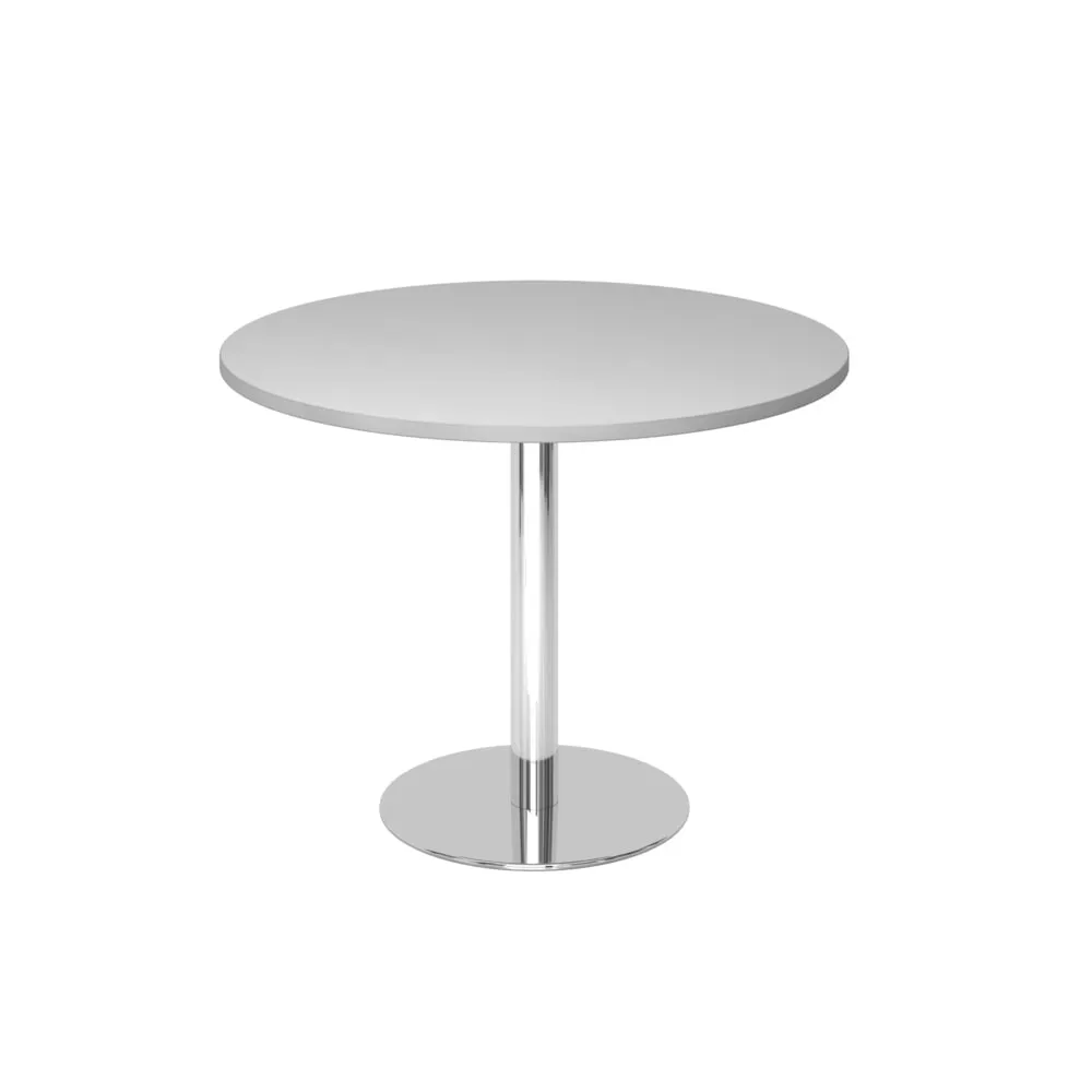 Hammerbacher Besprechungstisch, Gestell verchromt, Ø 1.000 mm, grau