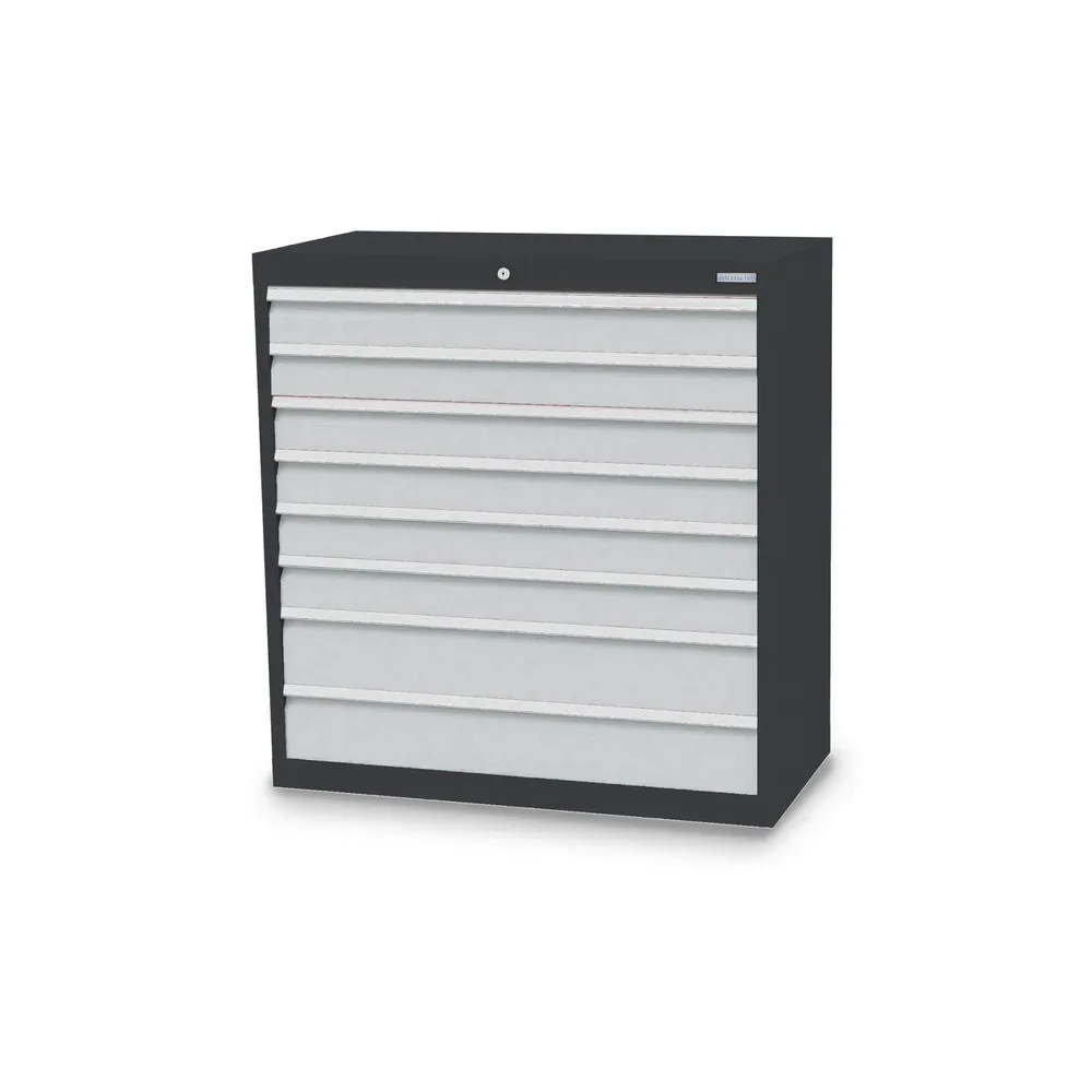 Bedrunka+Hirth Schubladenschrank Profi, Schubladen 6x100 + 2x150 mm, HxBxT 1.019 x 980 x 500 mm, anthrazitgrau/lichtgrau