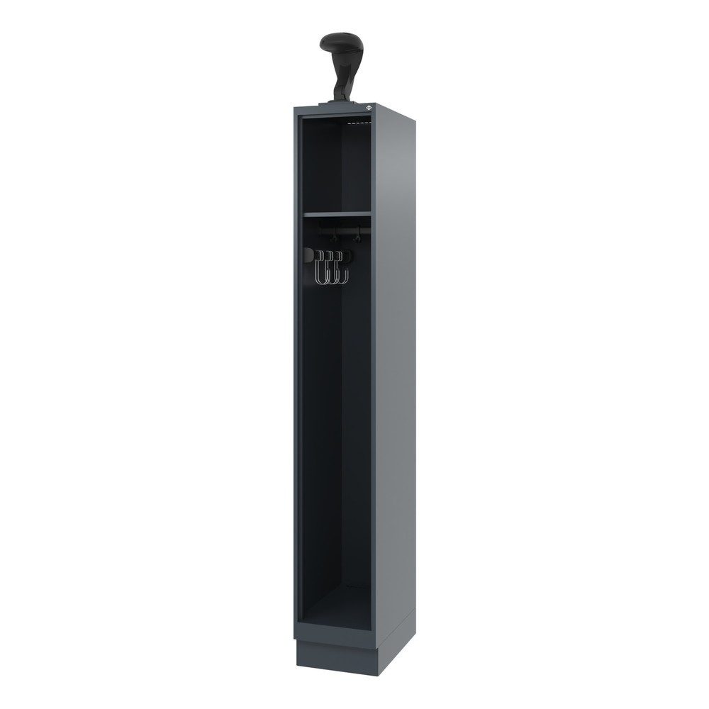 Feuerwehrspind C+P Evolo EXPERT, 1 Abteil, mit Sockel, B 300 x T 500 x H 1950 mm, RAL 7016 Anthrazitgrau/RAL 7016 Anthrazitgrau