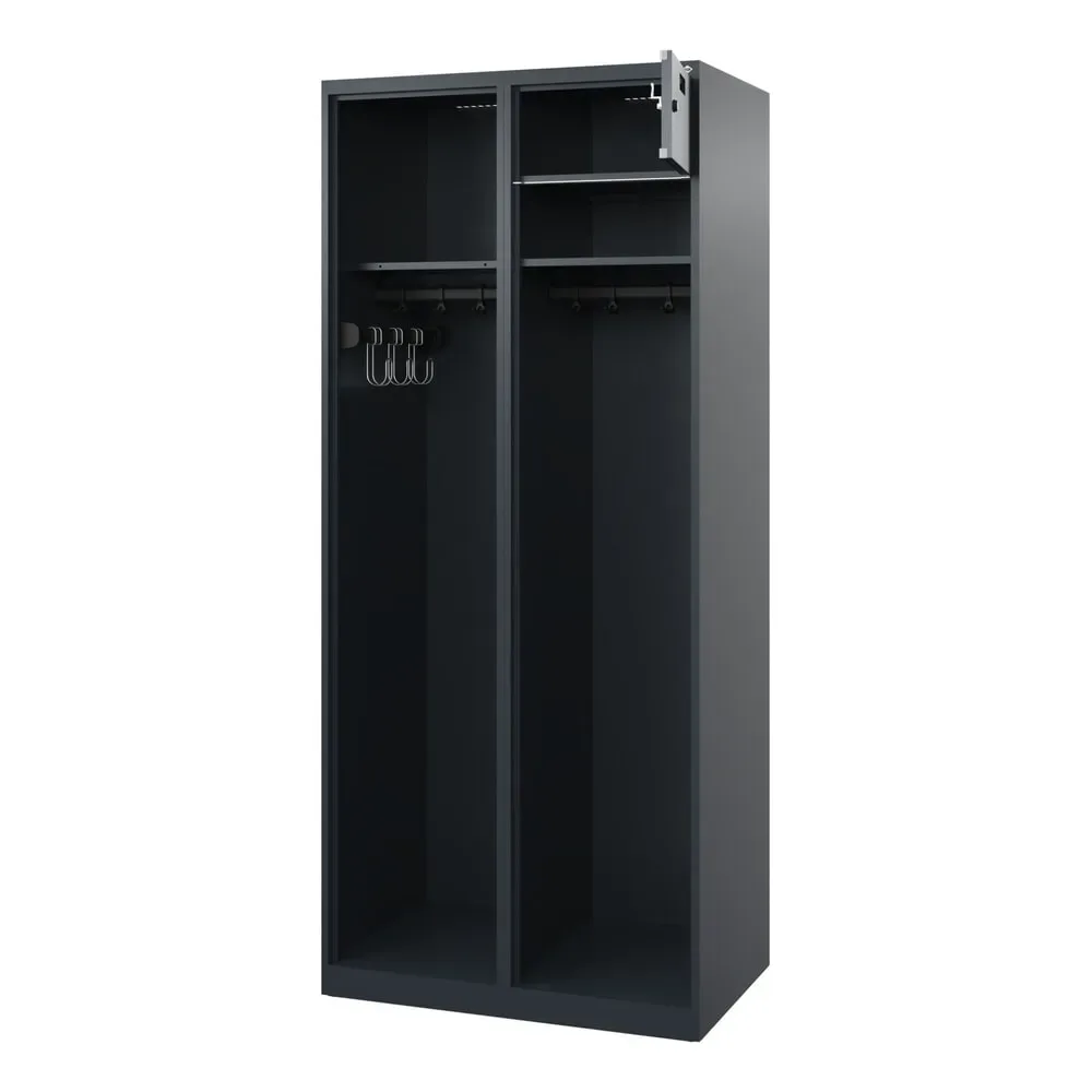 C+P Feuerwehrspind KOMBI Open, Bodengleiter, 1 Abteil, HxBxT 1.850 x 800 x 500 mm, anthrazitgrau